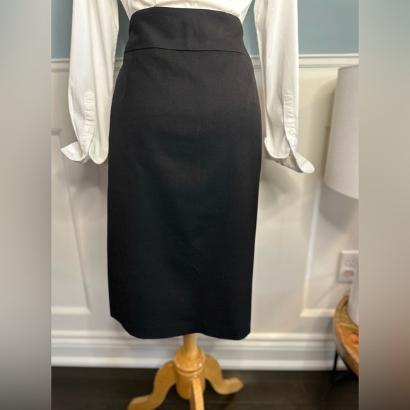 Banana Republic Black Wool Skirt with Side Splits - Picture 7 of 8
